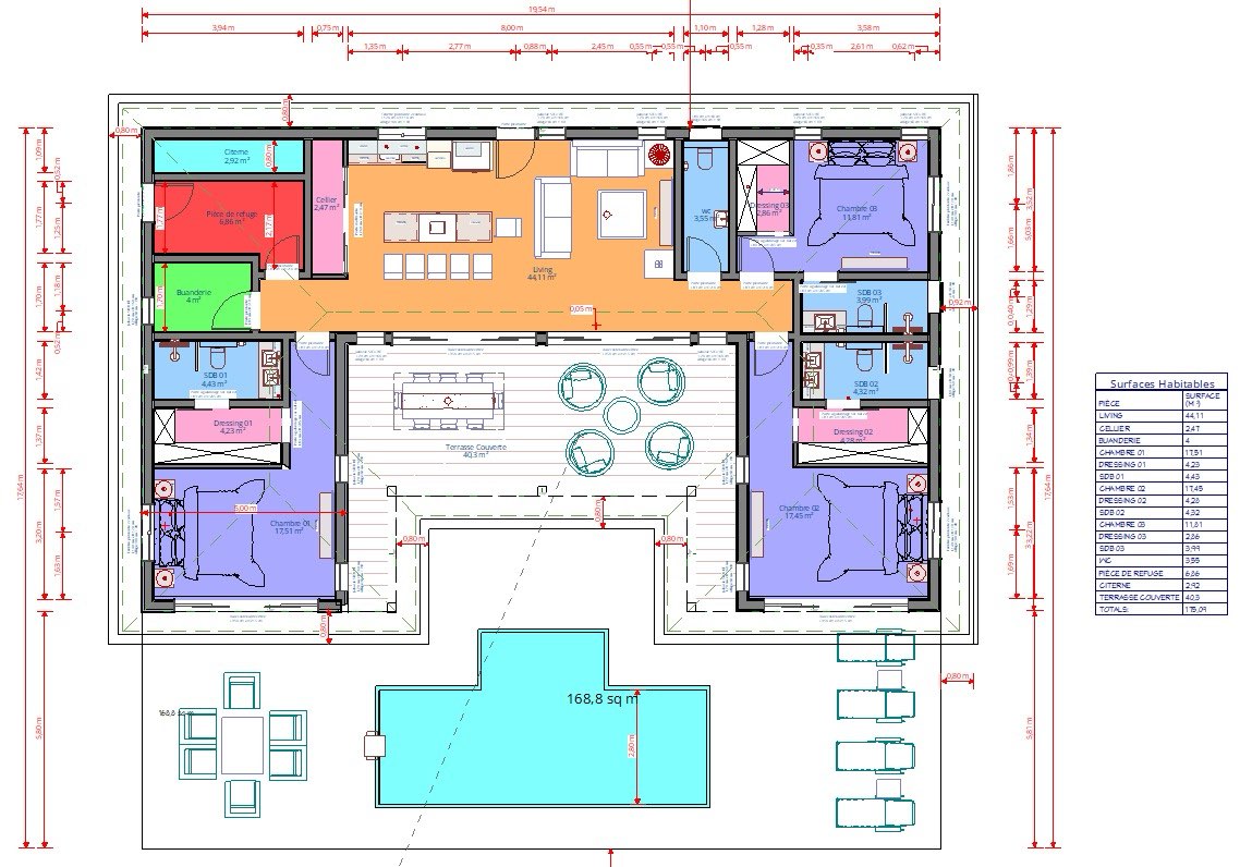 Plan technique bungalow