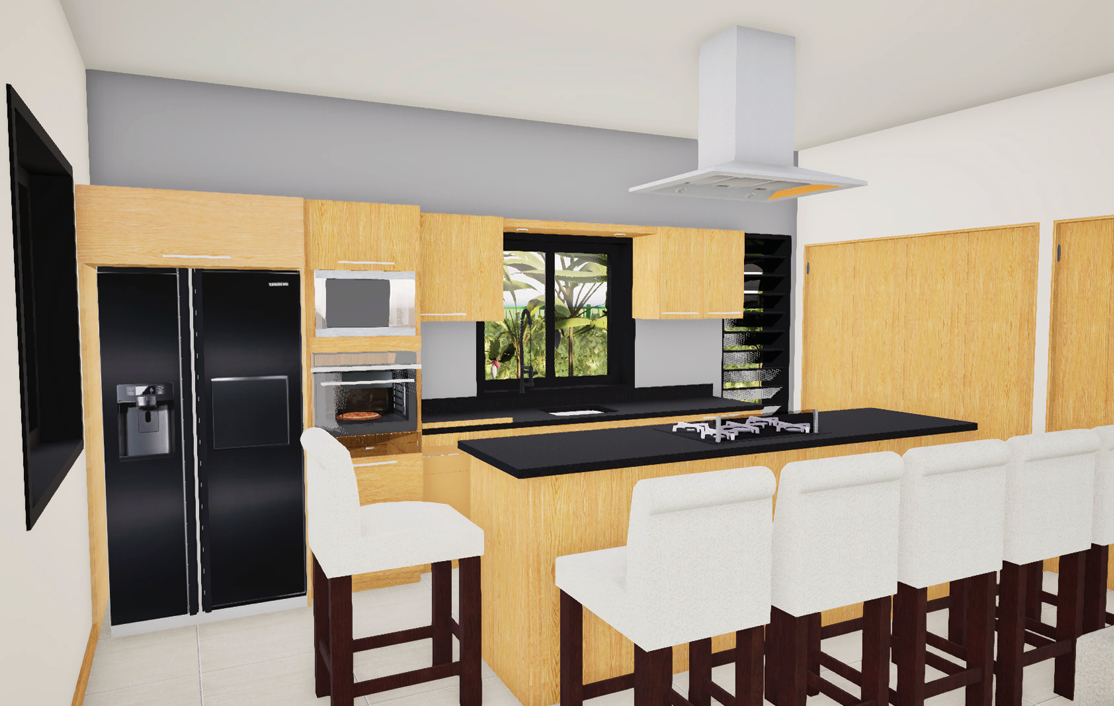 Cuisine vue jardin