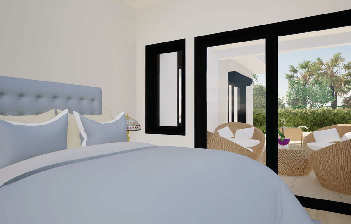 Chambre vue jardin
